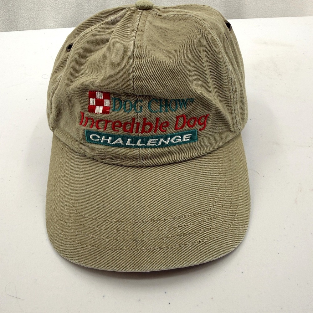 Dog Chow Incredible Dog Challenge Hat Mens OSFM Tan Embroidered Baseball Dad Cap